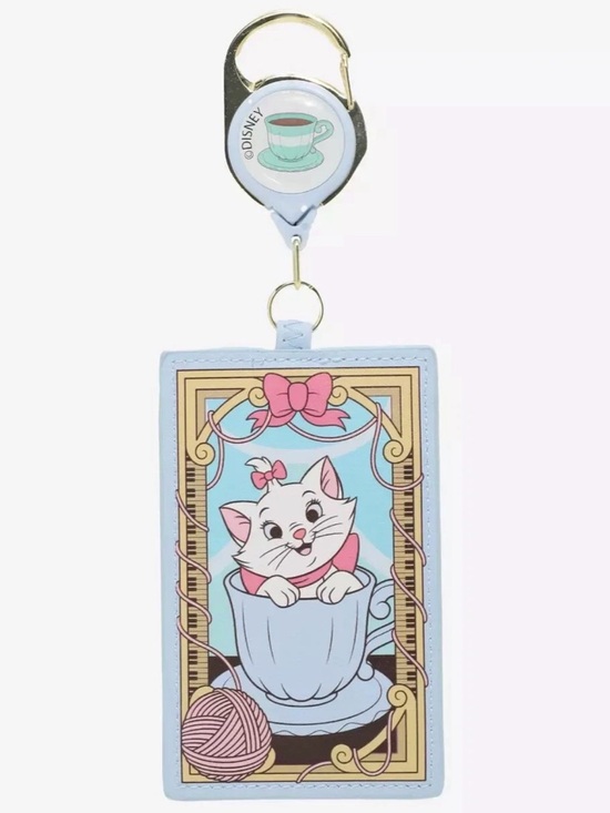 Loungefly Accessories - NWT Loungefly Disney Marie Tea Cup Yarn Aristocats Retractable Badge ID Holder